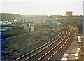 Oldham Mumps signalbox and former parcels depot 1989