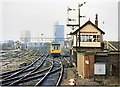 SD8600 : Miles Platting junction  and signalbox 1989 by Peter Whatley