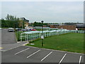 View from top of empty car park