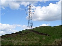 NS4575 : Pylons crossing Kilpatrick Hills by Stephen Sweeney