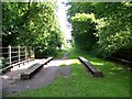 The track bed crossing the river heading east from Clare station