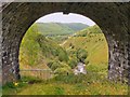 View through old bridge down the Afan Valley at Cymer