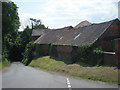 Farm buildings beside the lane to Levedale