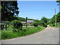 Farm track and footpath past Rakesole Farm