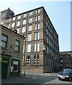 Clock on the corner, Market Street, Milnsbridge (Huddersfield, ex-Golcar)