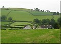 Looking down the hill to Cwm-castell