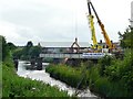 Bridge demolition in progress