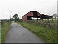 Farm road and barn