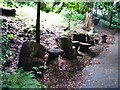 Rustic woodland furniture at Alston Hall