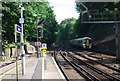 Train approaching the southern end of Sevenoaks Station