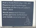 Plaque, Prof Pantridge