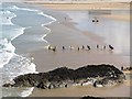 Surfing lesson, Fistral Beach