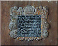 TG2224 : St Michael's church - C17 memorial by Evelyn Simak
