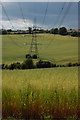 SP0515 : Power lines at Cassey Compton by Philip Halling