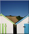 SX8957 : Beach huts, Broadsands beach, Torbay by Tom Jolliffe