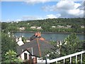 A  roofscape viewed from the Anglesey end of Pont-y-Borth bridge