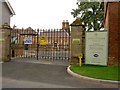 Gate to new housing development Epperstone Manor