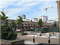 Crane looming above houses in Cumberland Street