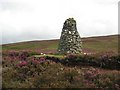 NN8569 : Cairn above the track by Lis Burke