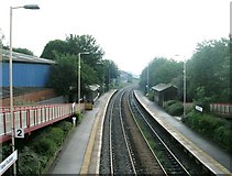 SE2134 : New Pudsey Station - looking towards Leeds by Betty Longbottom