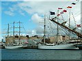 Tall ships in Sandon Half-Tide Dock