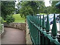 The fence and walkway to Barter books Alnwick