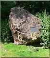 Commemorative stone at New Lount Nature Reserve