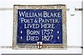 TQ2881 : William Blake blue plaque by Richard Croft
