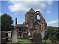 NX9666 : Sweetheart Abbey from the Churchyard by Sarah Charlesworth