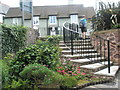 Steps up from Porlock Visitor Centre to the High Street