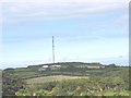 The Llanddona Transmitting Station and Bwrdd Arthur mountain viewed from Llanddona