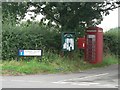 Chalbury Common: postbox № BH21 31, phone box, noticeboard