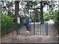 TQ3977 : Up and over - cycle barrier in Greenwich Park by Stephen Craven