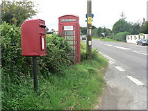 ST9713 : Cashmoor: postbox № DT11 77 and phone box by Chris Downer
