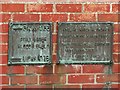 Plaques on tidal flood defences, Wells next the Sea