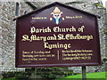 Notice board for Lyminge church