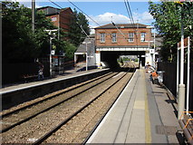 TQ2584 : West Hampstead railway station, platform 1 by Oxyman