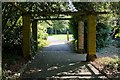 Looking out of pergola around sunken garden, IBM Hursley Laboratory