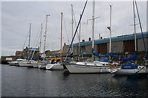 NJ2371 : Yachts tied up by the old fish market by Des Colhoun