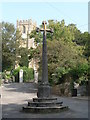 SY3995 : Whitchurch Canonicorum: war memorial and church tower by Chris Downer