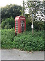 Symondsbury: phone box by old London Inn