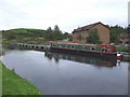 Canal boat moored near the lift bridge, Bonnybridge