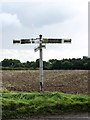 Signpost by road junction