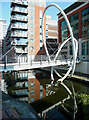 Contemporary footbridge over  the canal, Birmingham