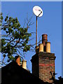 Chimney pots and satellite dish, Burgess Road