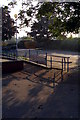 Railings and car park, Upper Shirley High school