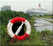 J3575 : Lifebuoy and ship, Belfast by Rossographer