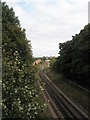 Tracks leading to Aldershot Station as seen from bridge in Church Lane West