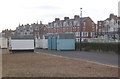 Felixstowe beach huts and property on Sea Road